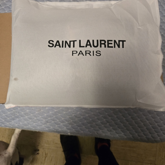 Yves Saint Laurent Black Chevron Clutch with Gold Chain - Picture 4 of 5